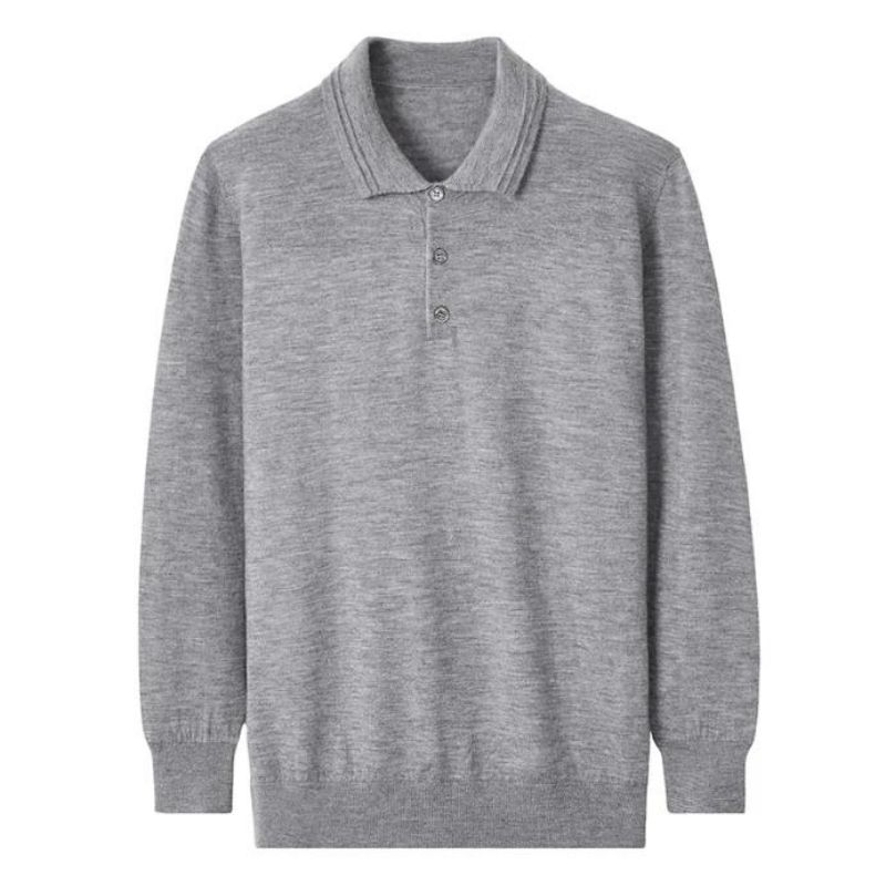 Engros skræddersyet efterårs vintermænds strikkede sweater poloshirt