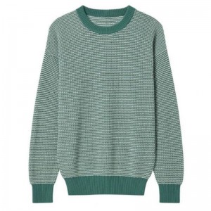 Mænds mix farve strikket pullover crewneck langærmet sweater