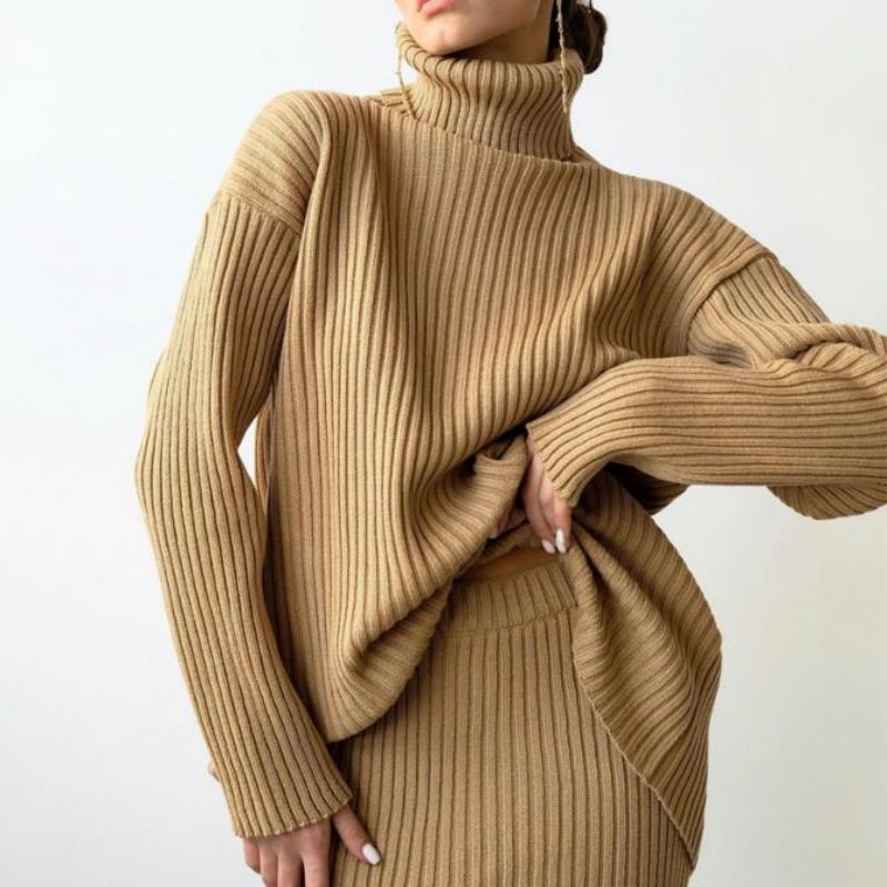 Winter New Fashion Custom Women \\\\\\\\\\\\\'s Warm Turtleneck Pullover Strik Sweater Suit